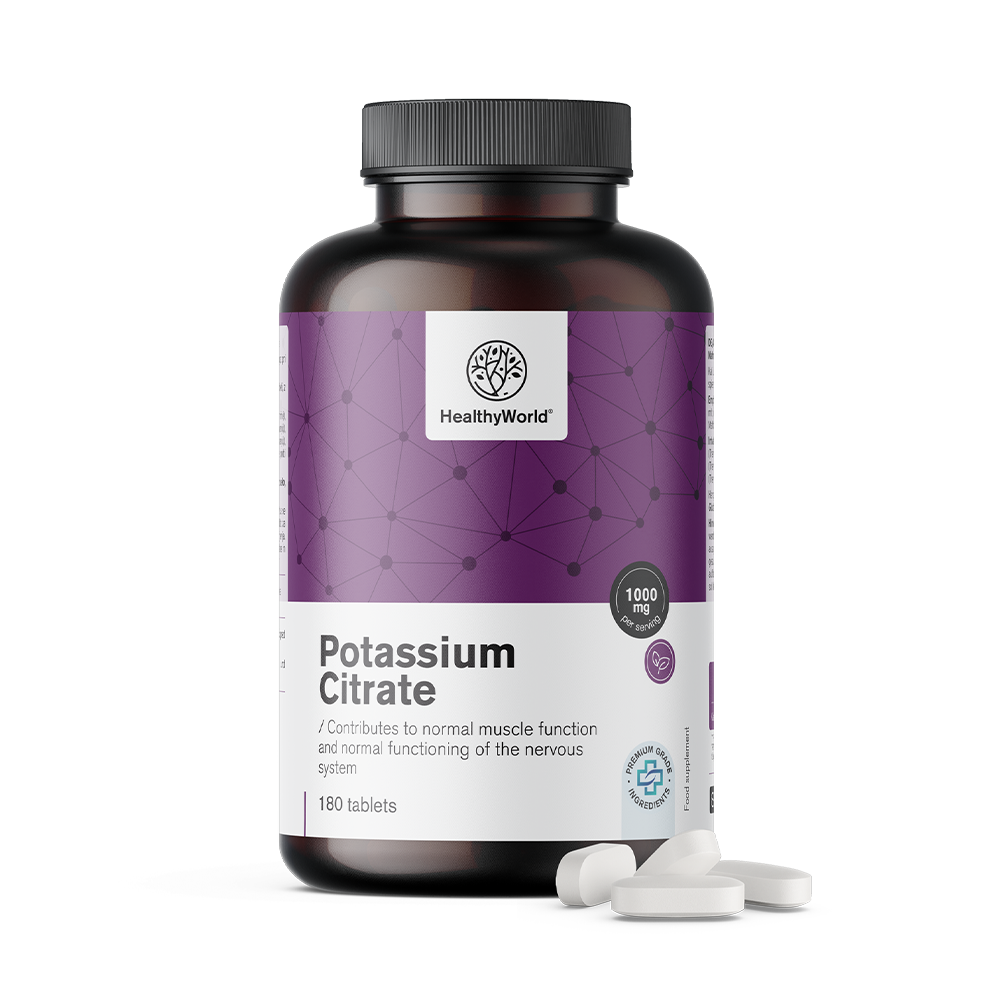 Citrato de potasio de 1000 mg en tabletas.