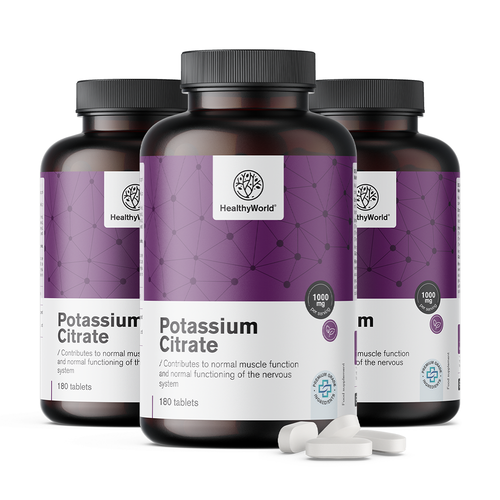 Citrato de potasio de 1000 mg en tabletas.
