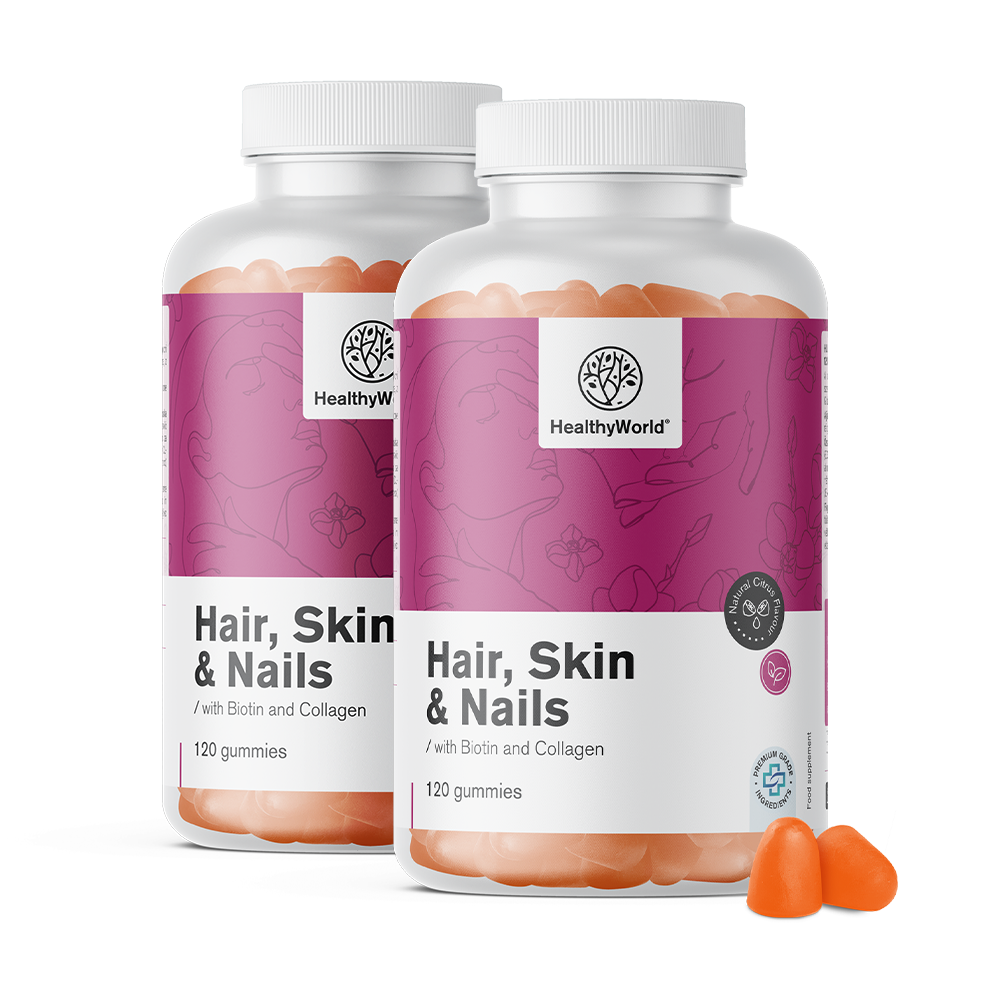 Cabello, Piel y Uñas - gominolas para el cabello, la piel y las uñas con sabor a cítricos.