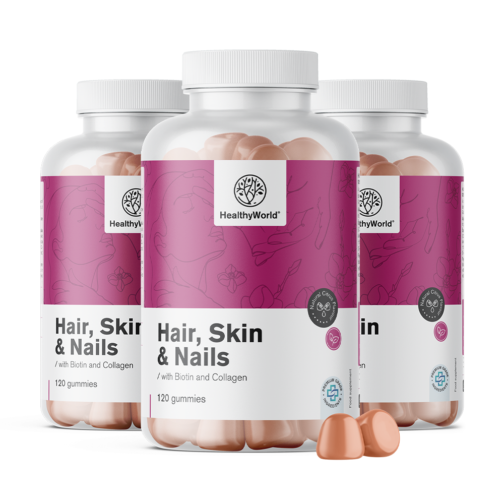 Cabello, Piel y Uñas - gominolas para el cabello, la piel y las uñas con sabor a cítricos.