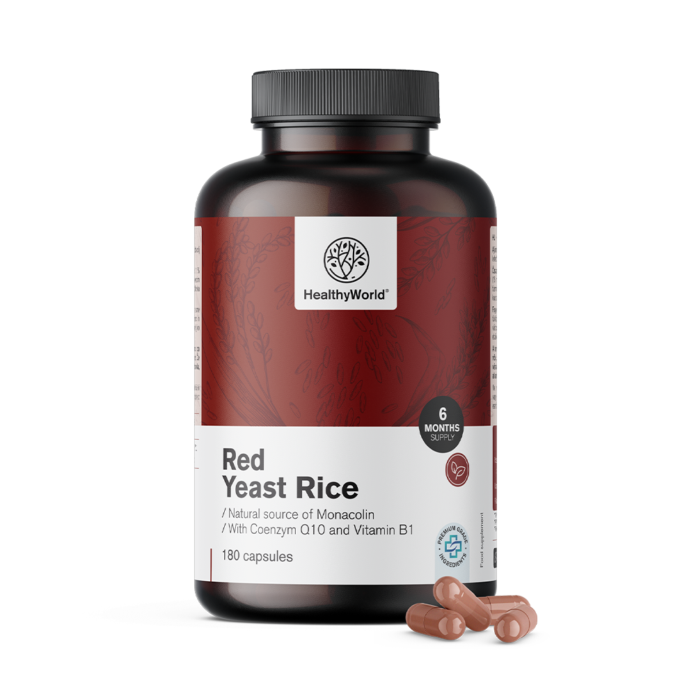 Arroz de levadura roja de 250 mg en cápsulas.