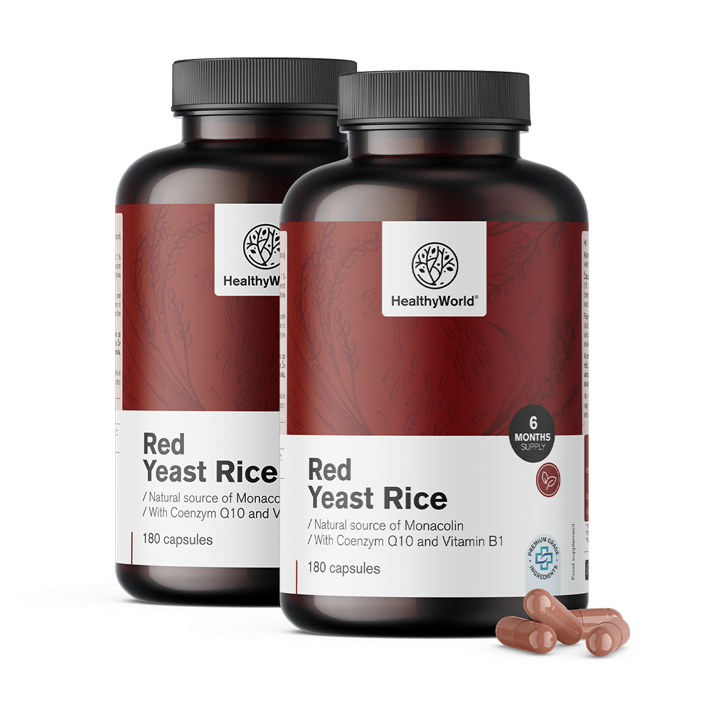 Arroz de levadura roja de 250 mg en cápsulas.