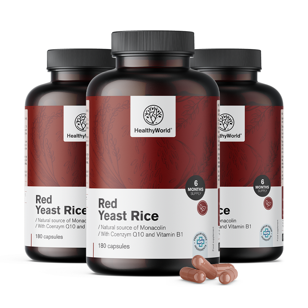 Arroz de levadura roja de 250 mg en cápsulas.