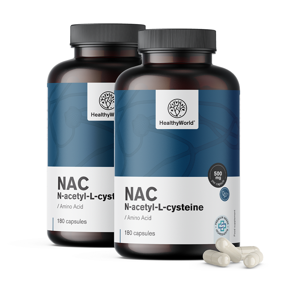 N-acetil cistein o NAC en cápsulas.