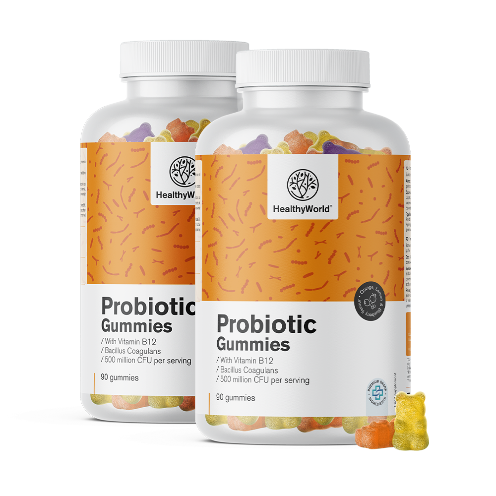 Probiótico: gomitas con cultivos microbiológicos.