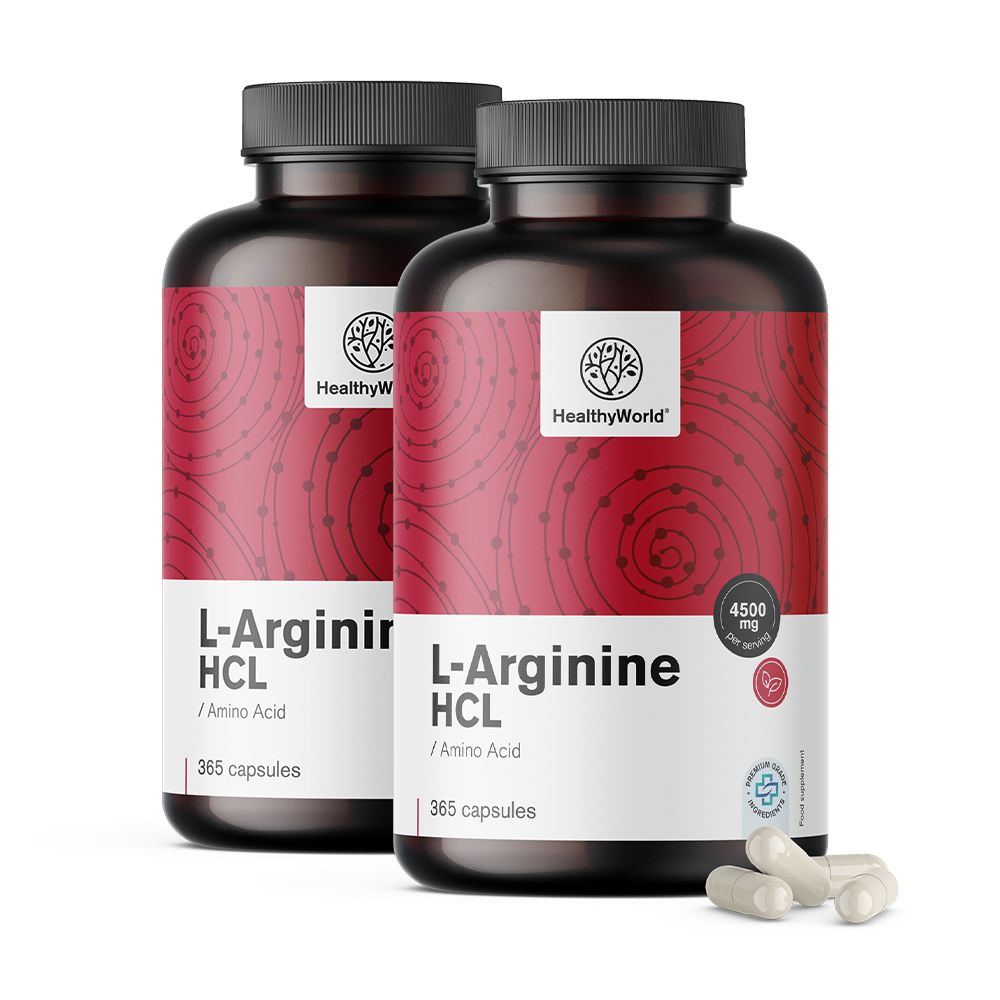 L-arginina 4500 mg en cápsulas.