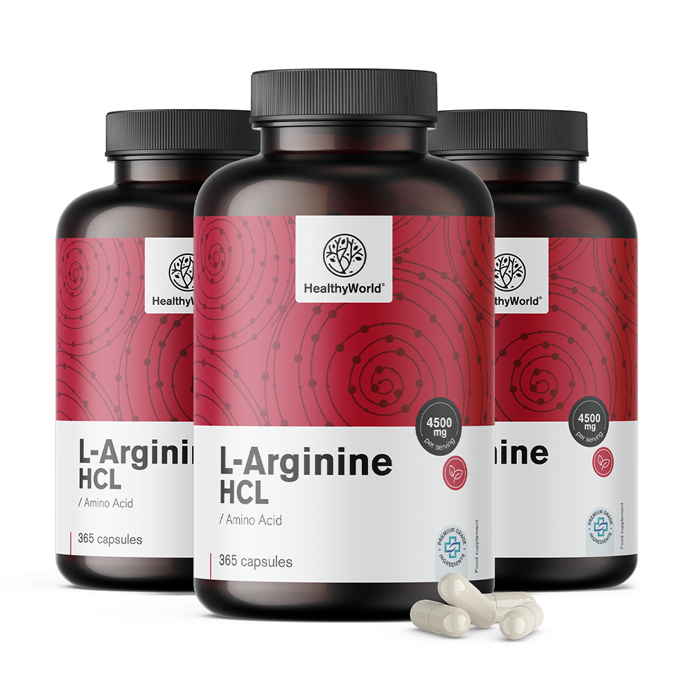 L-arginina 4500 mg en cápsulas.