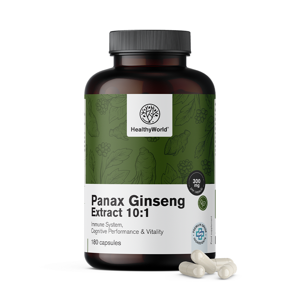 Panax Ginseng 300 mg - extracto de ginseng 10:1 en cápsulas