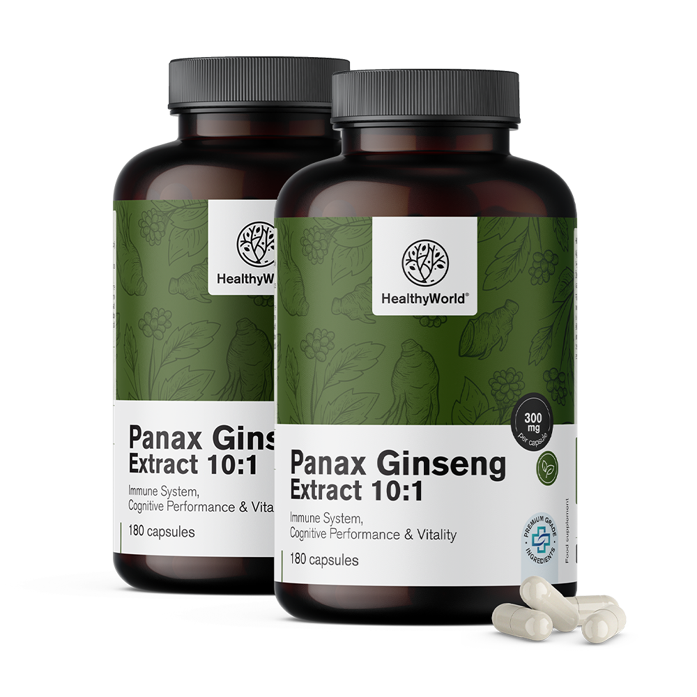 Panax Ginseng 300 mg - extracto de ginseng 10:1 en cápsulas