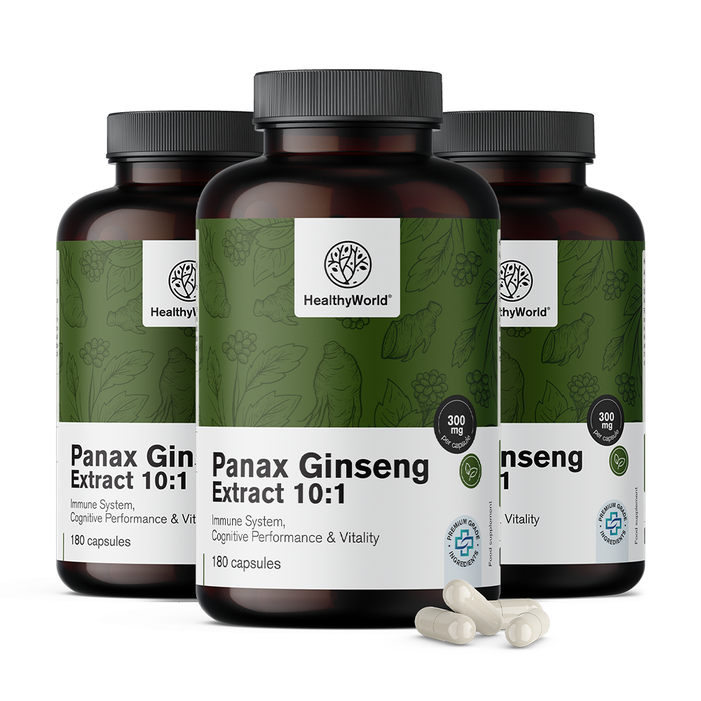Panax Ginseng 300 mg - extracto de ginseng 10:1 en cápsulas