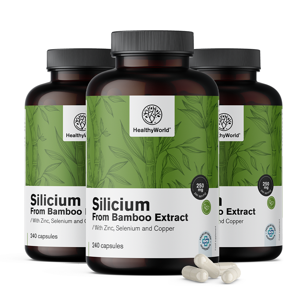Silicio 250 mg - de extracto de bambú.