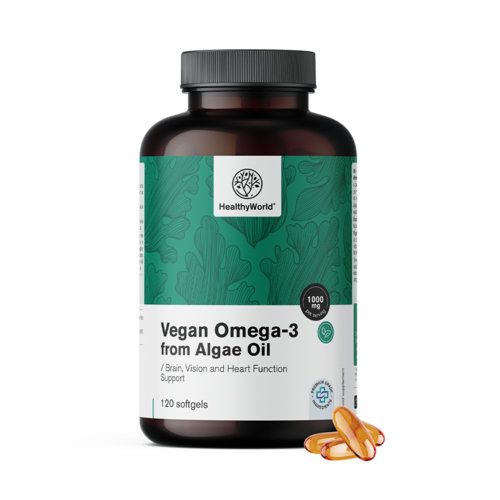 Omega-3 vegano 1000 mg – de algas, 120 cápsulas blandas