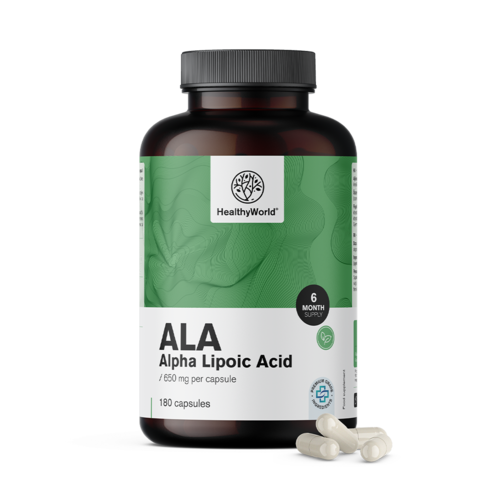 ALA – ácido alfa lipoico 650 mg, 180 cápsulas