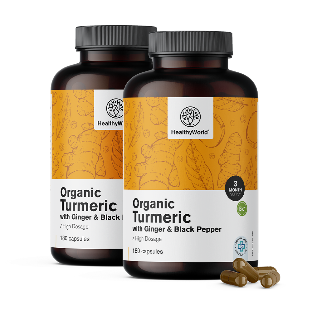 BIO Cúrcuma 1440 mg - con jengibre y pimienta negra.