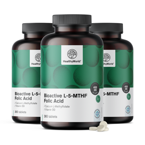 3x Ácido fólico activo L-5-MTHF, en total 1095 comprimidos