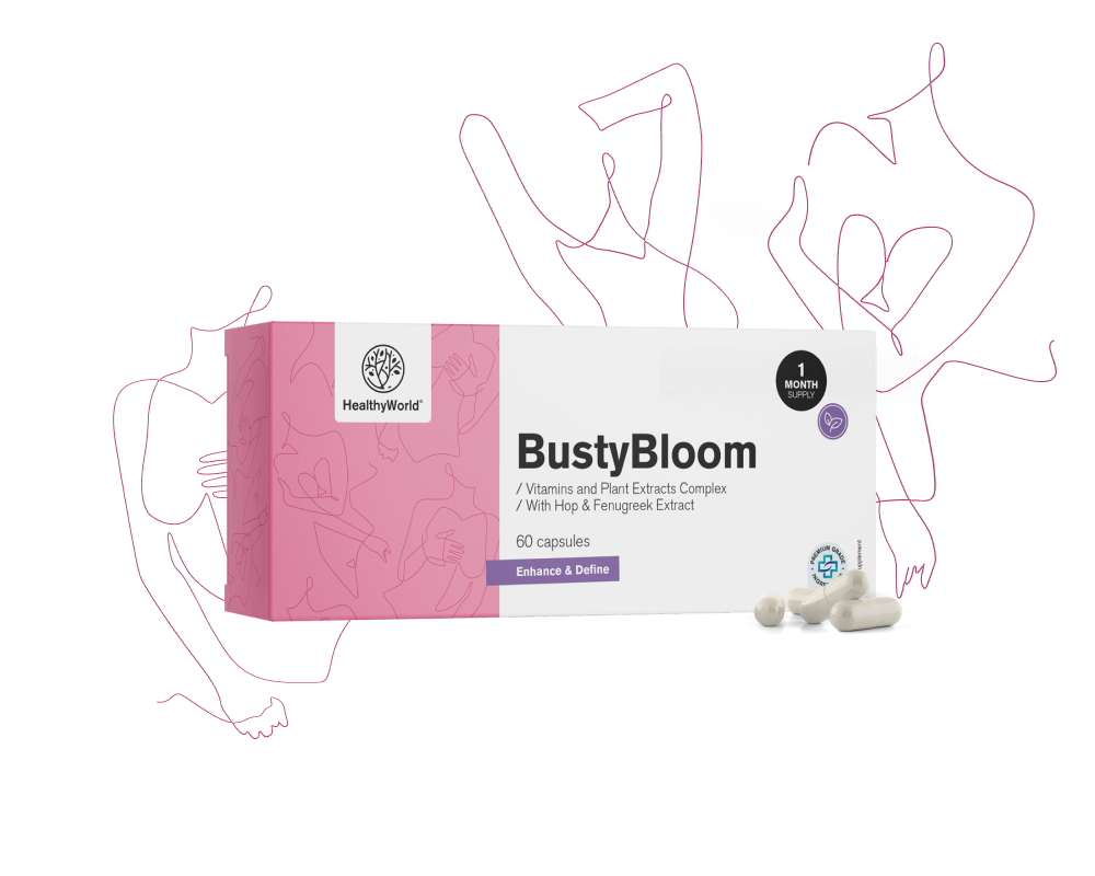 BustyBloom - complejo de vitaminas y extractos de plantas.