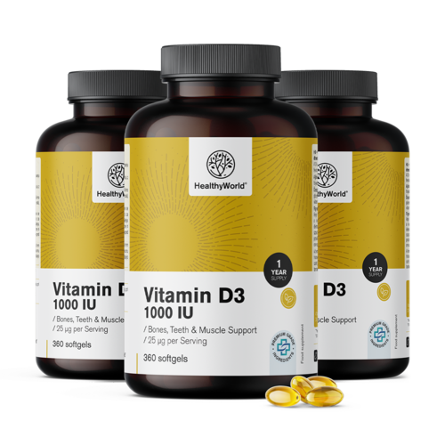 3x Vitamina D3 1000 UI, en total 1080 comprimidos