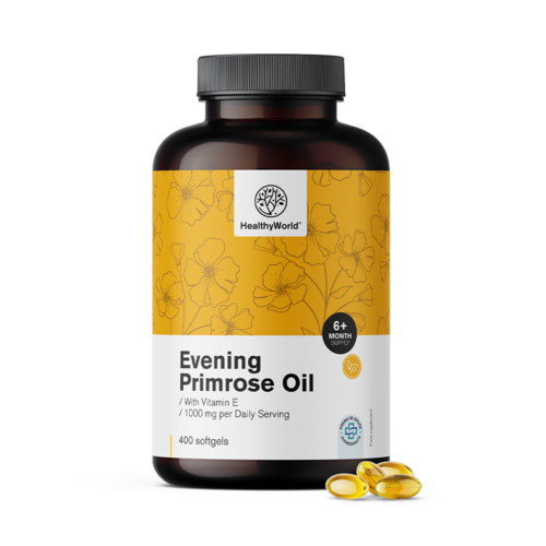Aceite de onagra 1000 mg, 400 cápsulas blandas